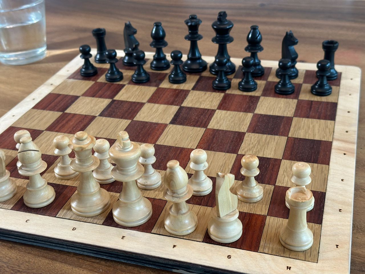 Houten schaakbord